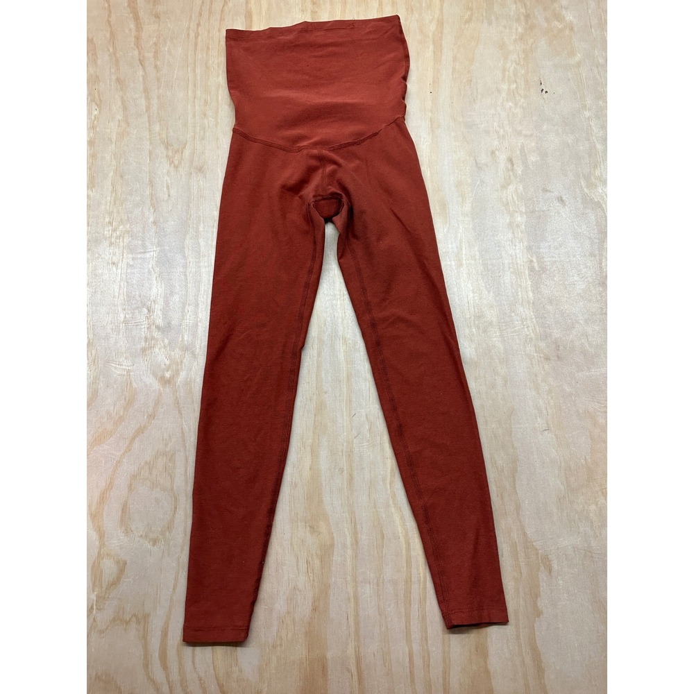 Beyond the Bump Beyond Yoga Maternity Leggings XS Rust Orange High Waist Yoga